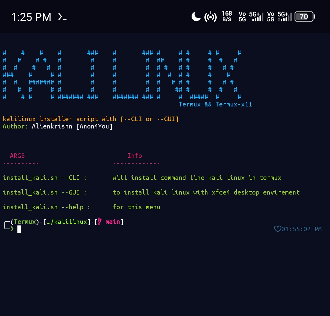 Kali Linux on Termux